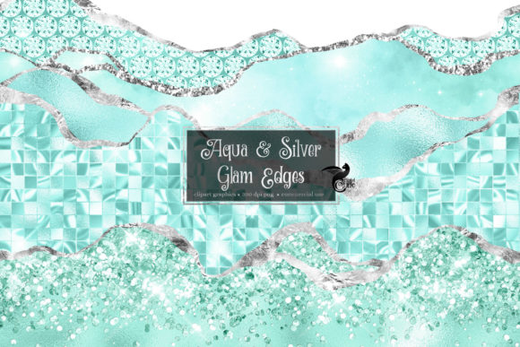 Aqua and Silver Glam Edges Clipart: A Strategic Tool for Creative Design