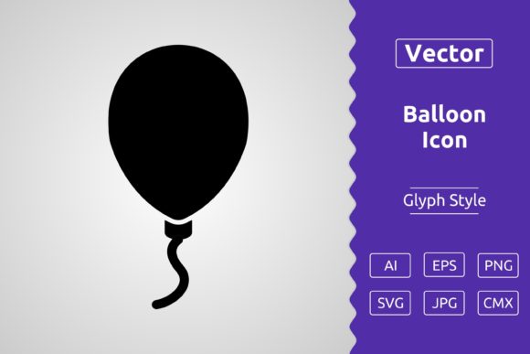 Vector Balloon Glyph Icon