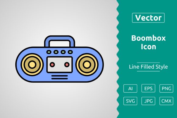 Vector Boombox Filled Outline Icon – A Versatile Design Asset for Creative Projects