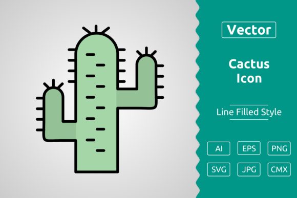 Vector Cactus Filled Outline Icon: A Versatile Tool for Designers and Creators
