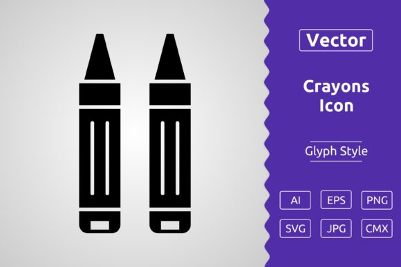 Vector Crayons Glyph Icon: A Versatile Tool for Designers and Creators