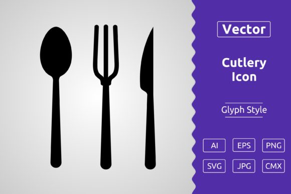 Vector Cutlery Glyph Icon