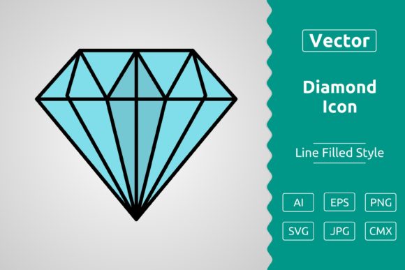 Vector Diamond Filled Outline Icon: A Versatile Tool for Design and Workflow