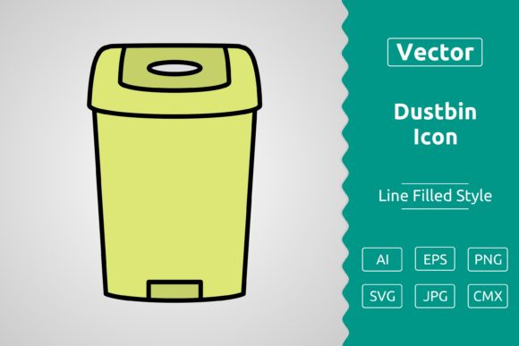 Vector Dustbin Filled Outline Icon: A Versatile Tool for Designers and Creators
