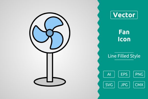 Vector Fan Filled Outline Icon: A Versatile Design Asset for Modern Projects