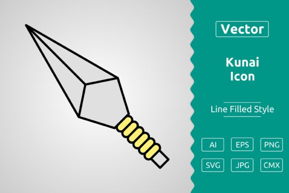 Vector Kunai Filled Outline Icon