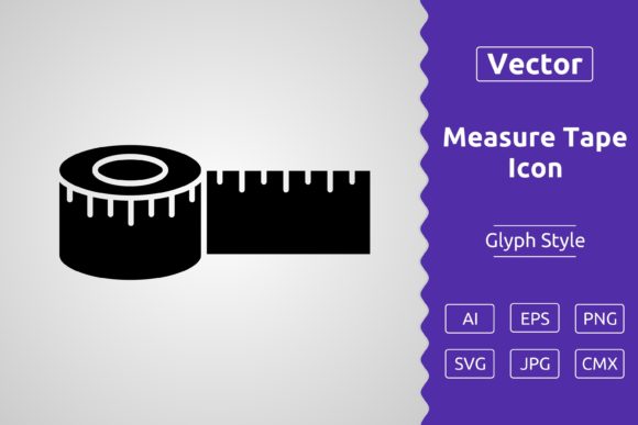 Vector Measure Tape Glyph Icon: A Versatile Tool for Designers and Creators