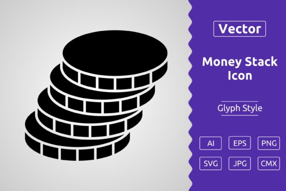 Vector Money Stack Glyph Icon: A Versatile Tool for Designers and Creators