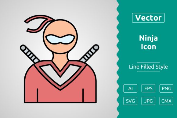 Vector Ninja Filled Outline Icon: A Versatile Design Asset for Modern Projects