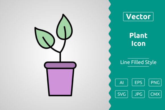 Vector Plant Filled Outline Icon
