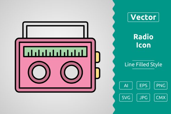 Vector Radio Filled Outline Icon