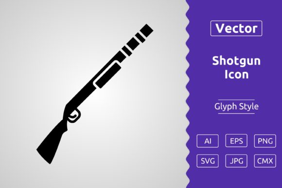 Vector Shotgun Glyph Icon