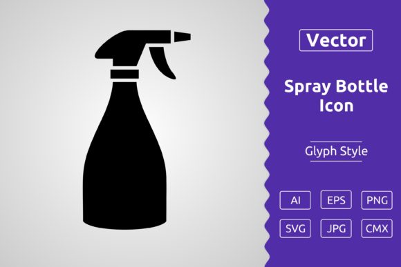 Vector Spray Bottle Glyph Icon: A Versatile Tool for Designers and Creators