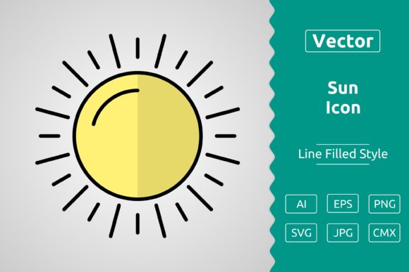 Vector Sun Filled Outline Icon: A Versatile Tool for Designers and Creators