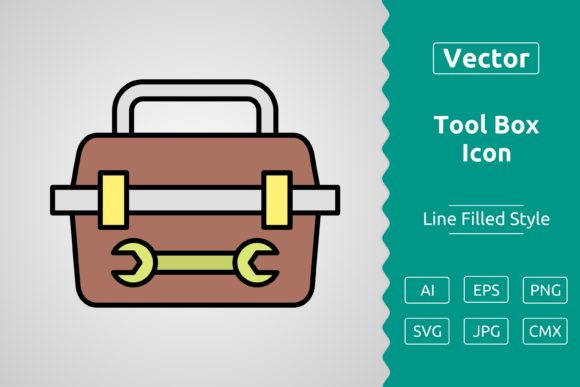 Vector Tool Box Filled Outline Icon: A Strategic Resource for Design and Branding