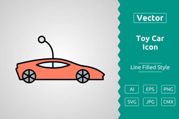 Vector Toy Car Filled Outline Icon