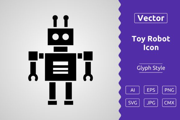 Vector Toy Robot Glyph Icon