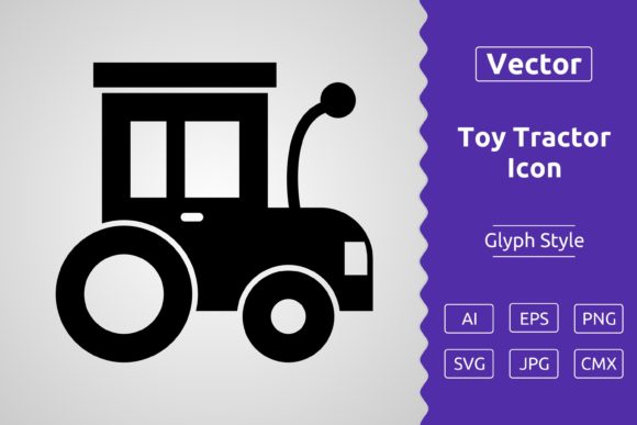 Vector Toy Tractor Glyph Icon: A Versatile Tool for Designers and Creators