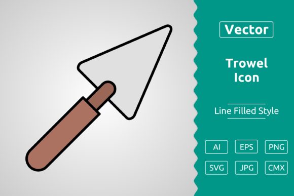 Vector Trowel Filled Outline Icon – A Versatile Design Asset for Creativity and Business