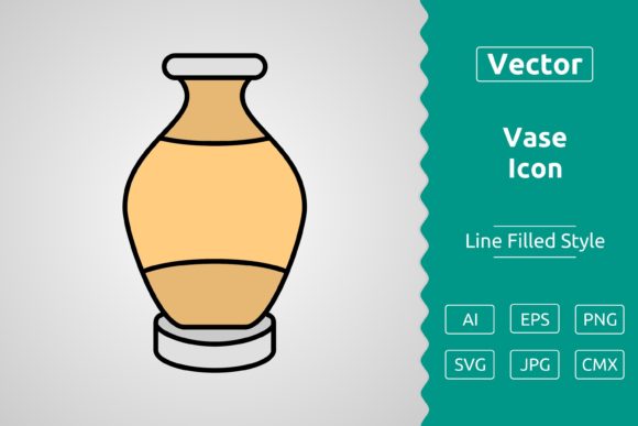 Vector Vase Filled Outline Icon