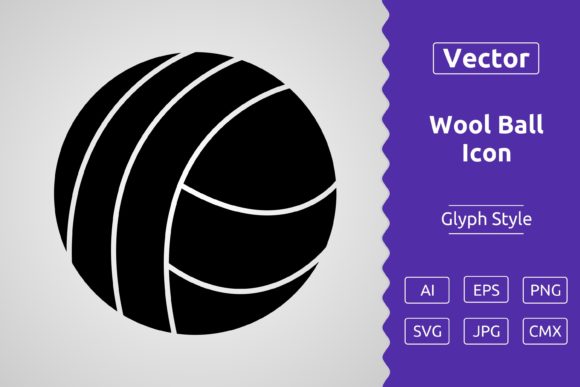 Vector Wool Ball Glyph Icon